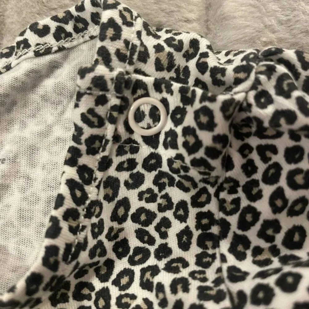 3 Months Carter's Leopard Print Shirt Dress One Piece, Short Sleeves
